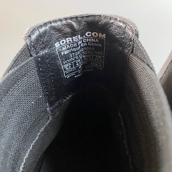 Sorel Addington Chelsea Ankle Boots Black Heel Quarry Black 8.5 - Picture 6 of 6